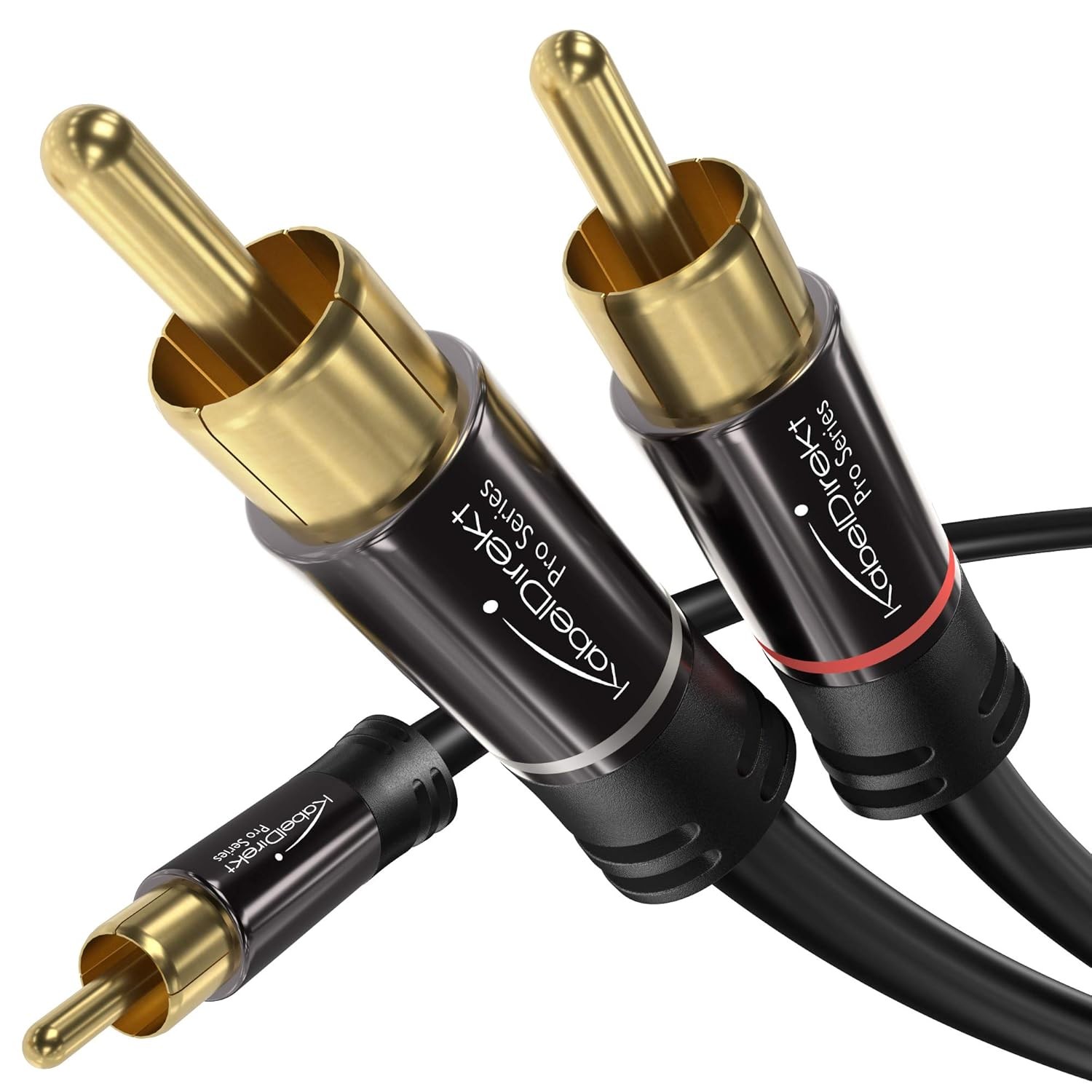 KabelDirekt – RCA/Phono Y Cable – 15ft Long – 1 to 2 RCA/Phono, 15 feet