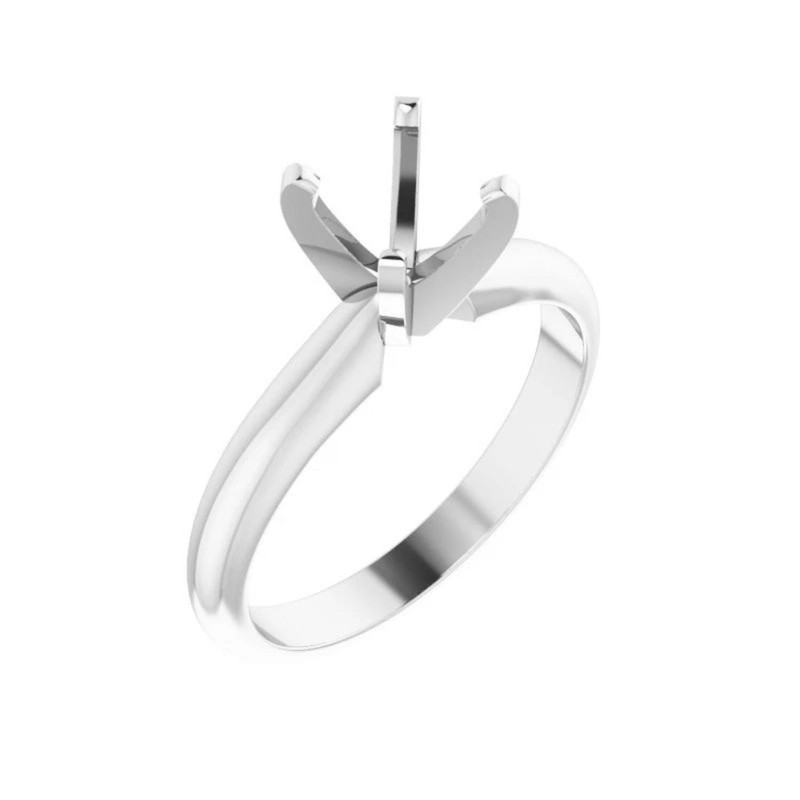 5mm Round Solitaire Semi Mount Ring 925 Sterling Silver Classic Engagement Blank