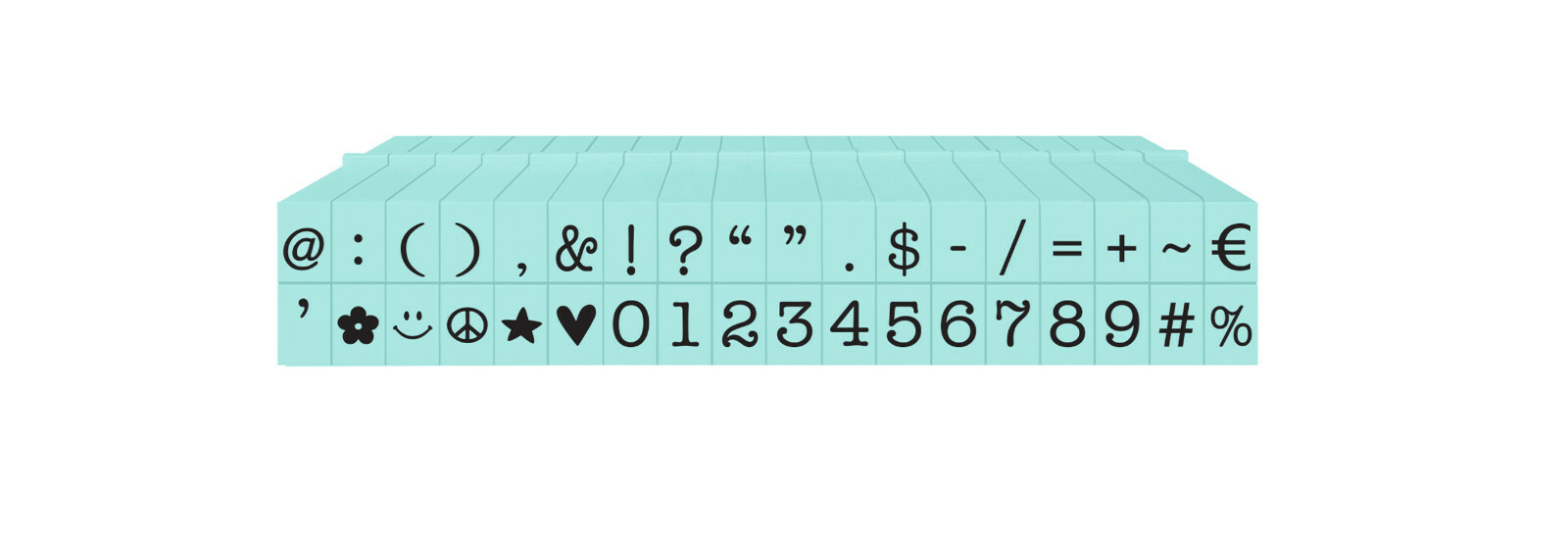 Attachable - Stamps Small 36 Piece American Typewriter Numbers & Symbols Pegz
