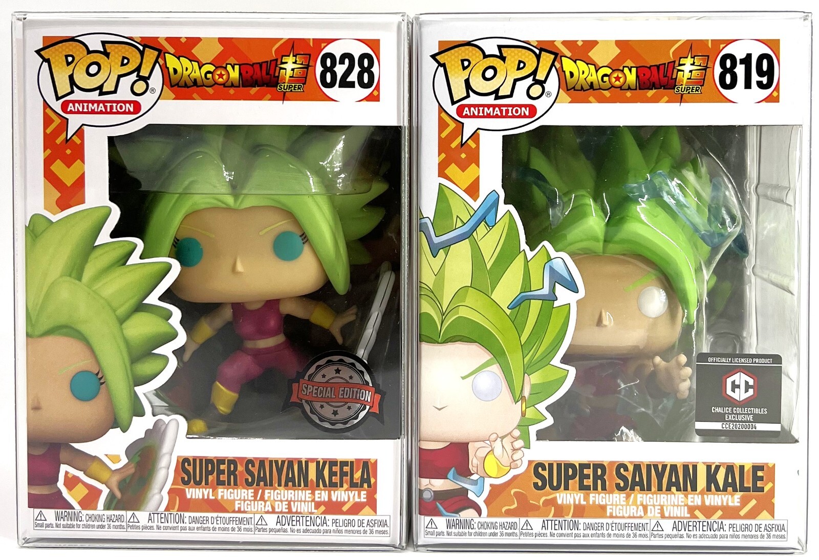 Funko Pop! DBS SS Kale Chalice Exclusive #819 & SS Kefla SE #828 Set of 2