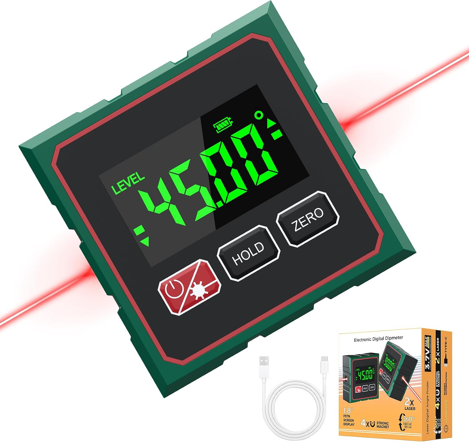 Digital Angle Finder Magnetic Digital Level with Laser Angle Gauge for Table Saw