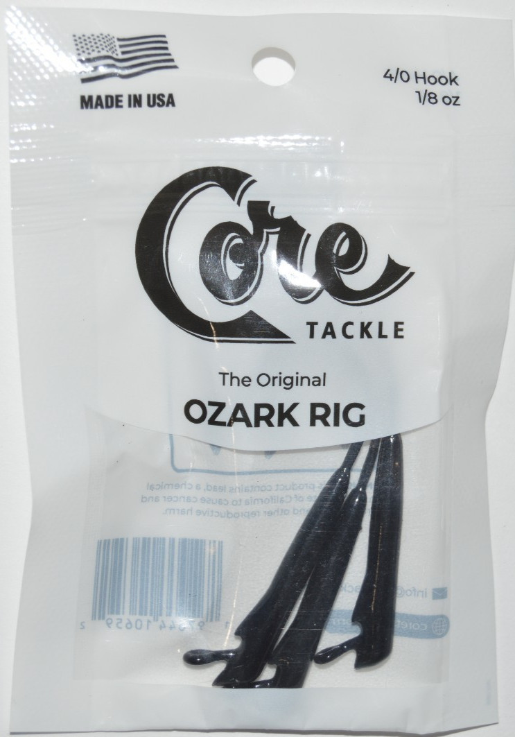 core tackle ozark rig head jighead black 4/0 hook 1/8oz
