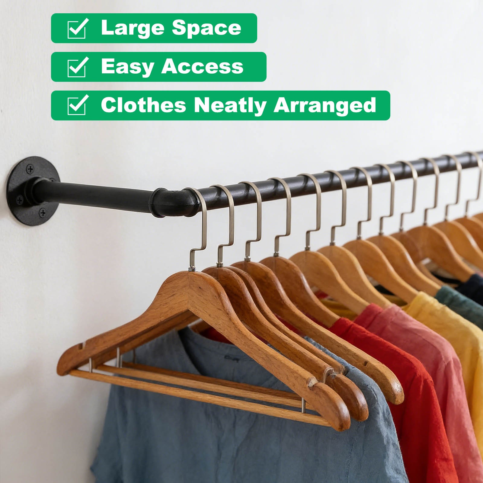 Pipe Clothes Rack with 3 Hanging Rods,Industrial Pipe Clothing Racks