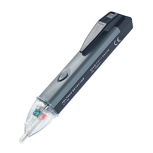 Non-Contact Voltage Tester Tools—LED Flashlight—Buzzer Black+Grey+Transparent