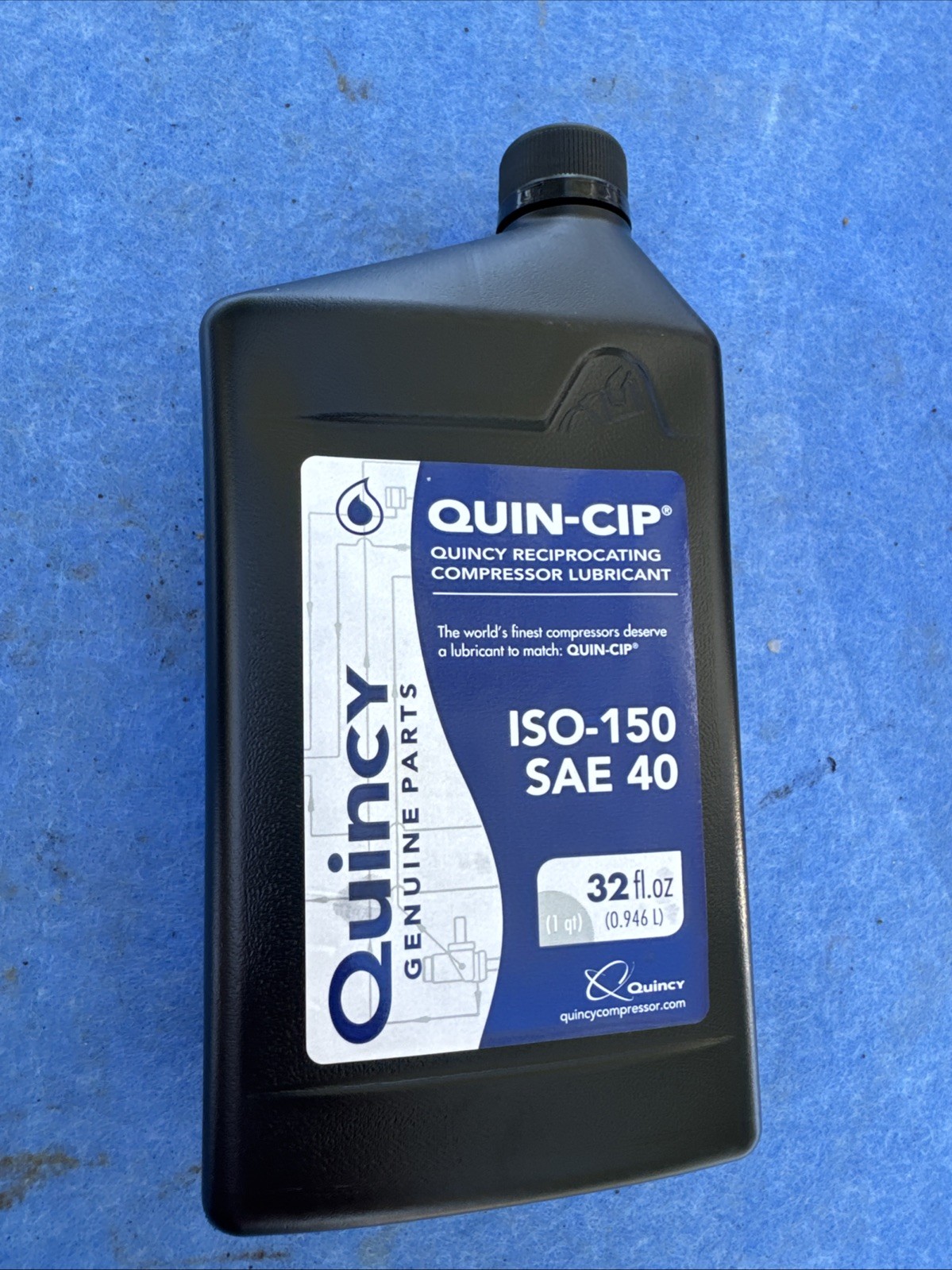 Quincy Quin-Cip Air Compressor Oil Quart 40W ISO M-150, Model# 2024601401 NOS