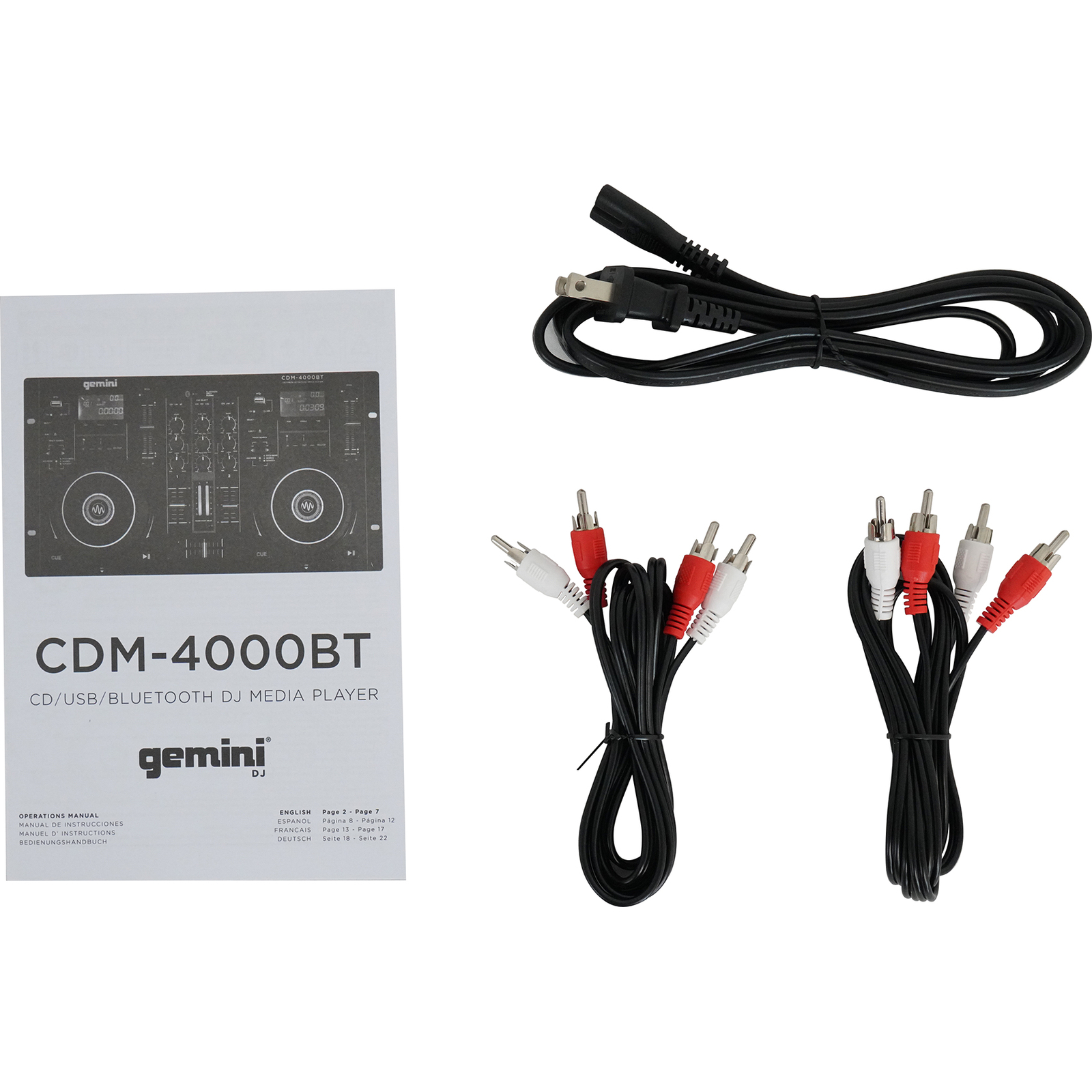 Gemini CDM-4000BT Dual DJ CD/USB Media Player with Bluetooth + Mixer