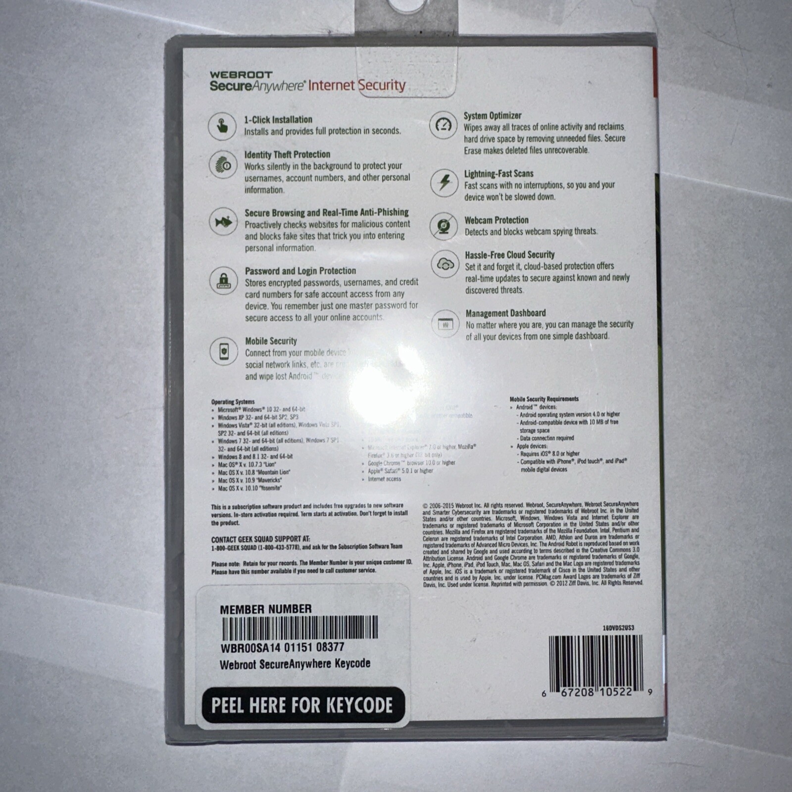 Webroot SecureAnywhere Internet Security - Full Version - 1 Year Subscription