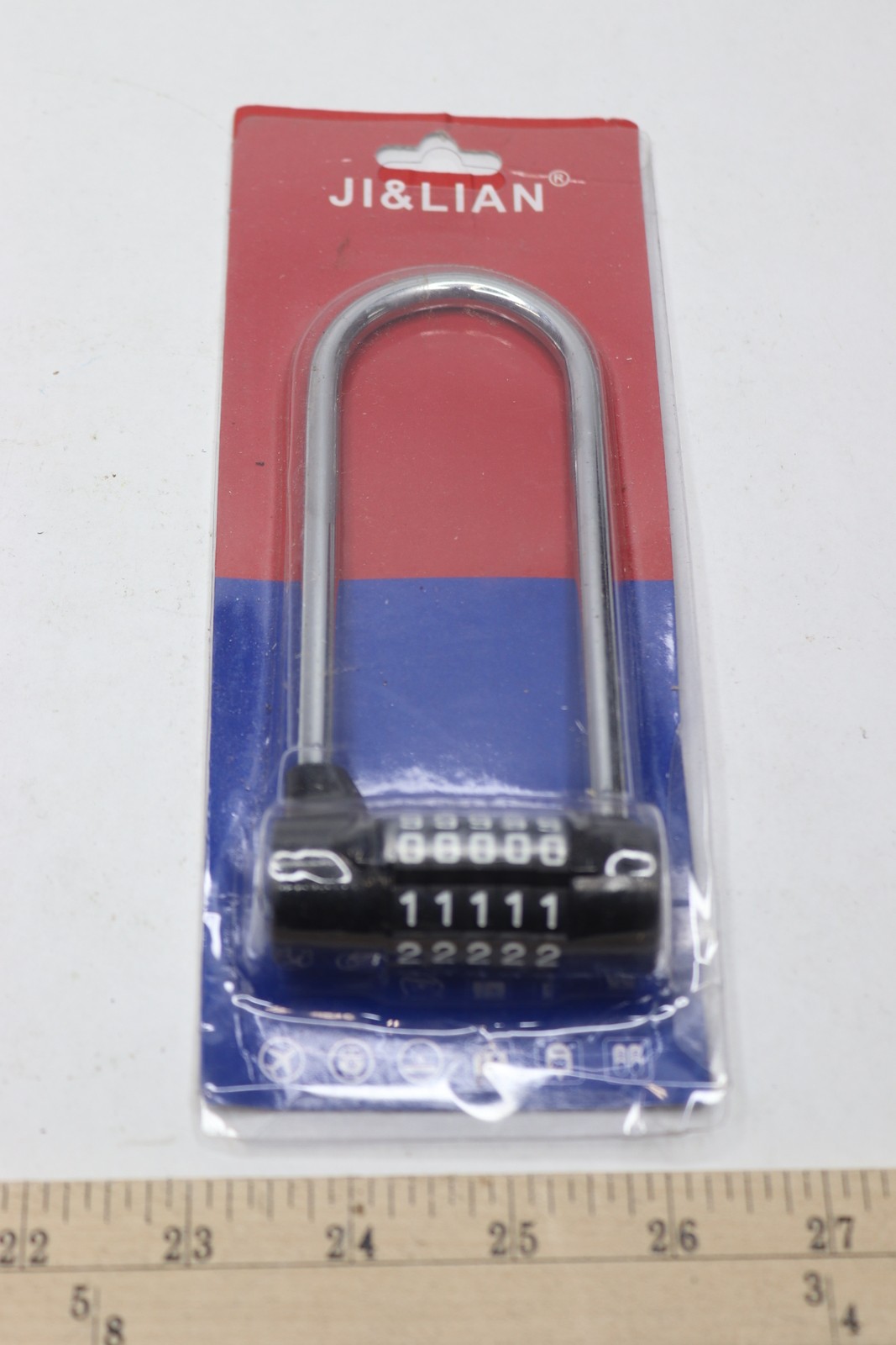 Ji & Lian 5-Digit Combination Padlock 4.65" Long for School, Employee, Gym