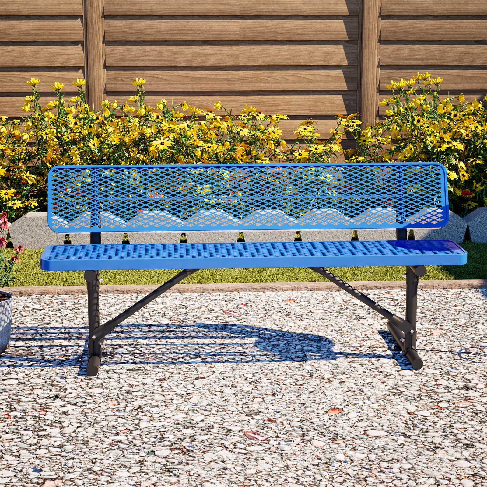 72" Heavy Duty Metal Picnic Bench for 3-4 Adults, 882LBS Capacity