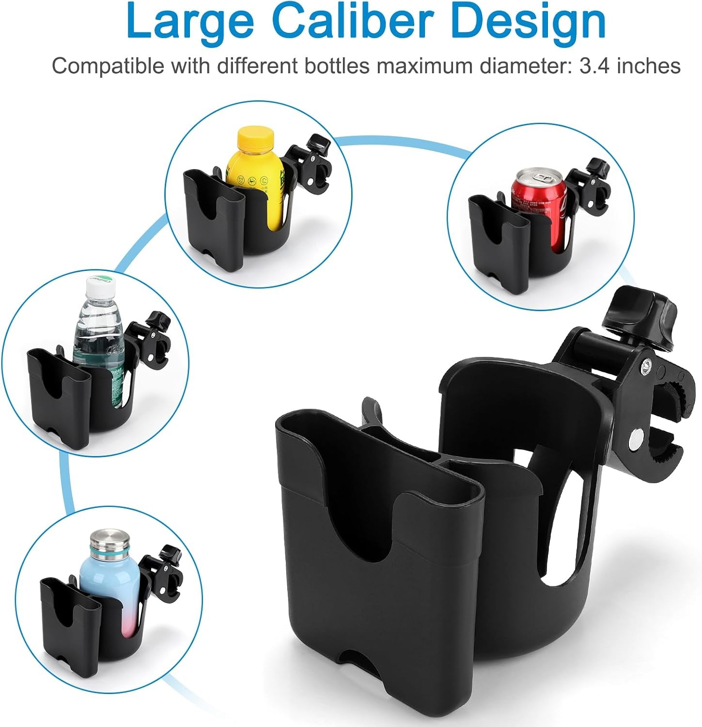 Accmor 2-in-1 Walker Cup Holder with Phone Holder, Wheelchair Cup Holder, Rollat
