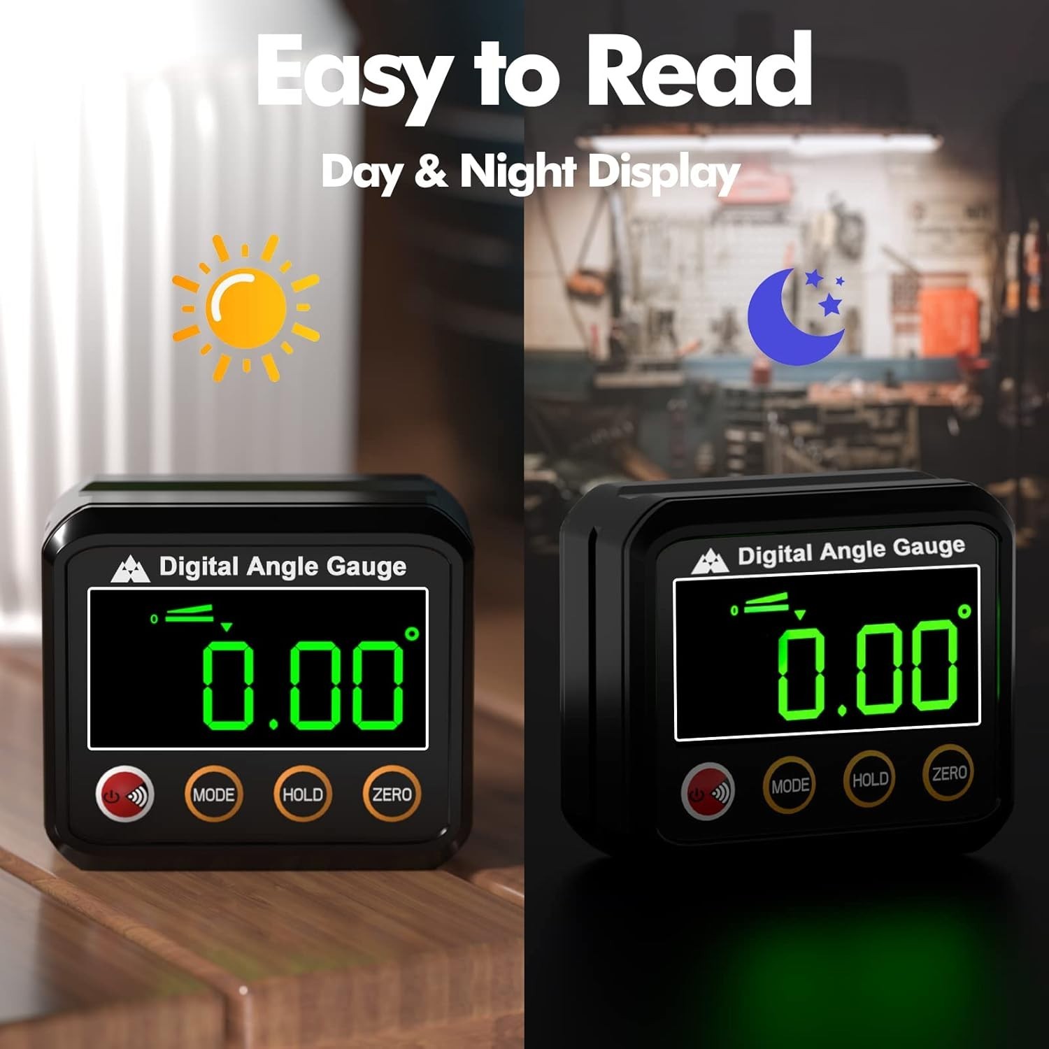 High-Accuracy Mini Digital Level Protractor with Backlit Display & Magnetic Base