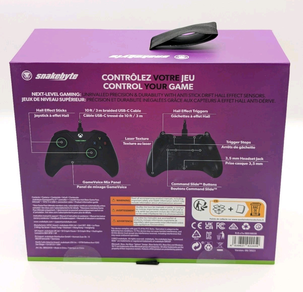 XBox SeriesX Game Pad Snakebyte Pro X Licensed Wired Video Game Controller Black