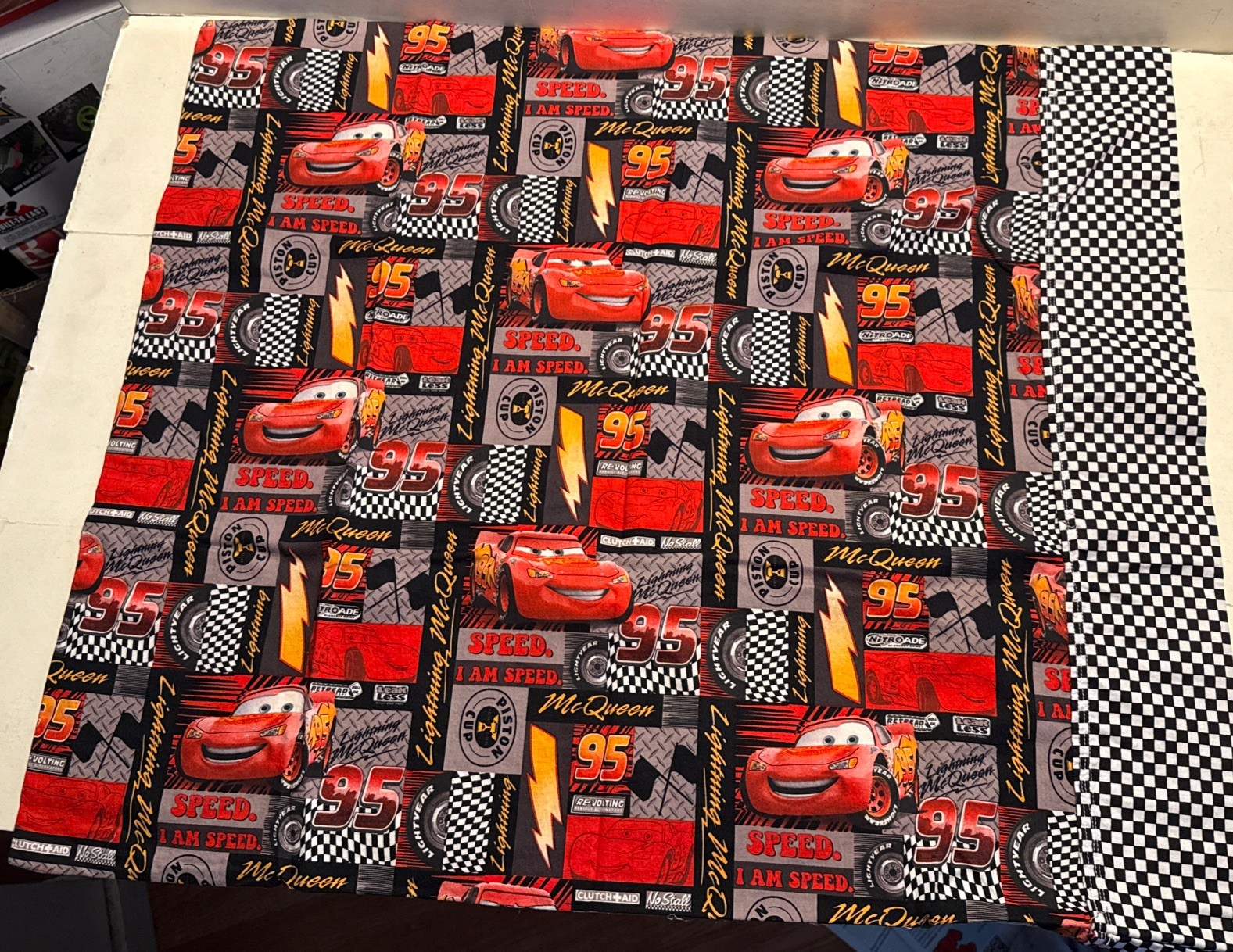 Disney Pixar Lightning McQueen Pillowcase for Kids 28”X24” Home Made