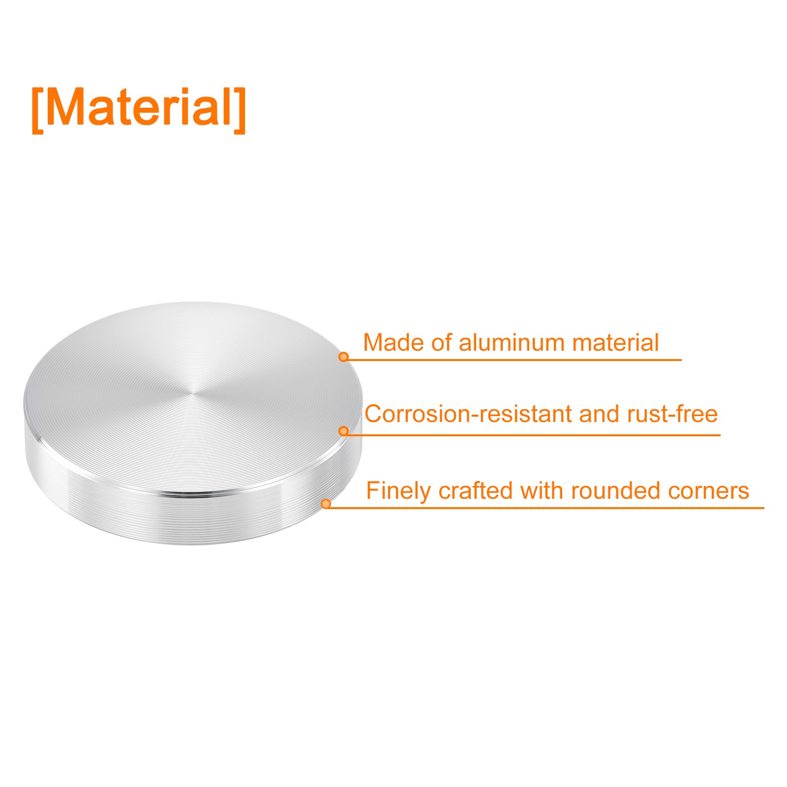 M10 Thread 40mm Diameter Round Shape Aluminum Disc Hardware 2pcs, Silver