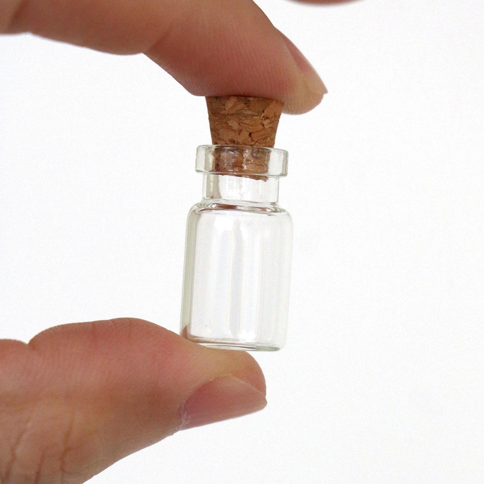 MaxMau 100pcs 1ml Small Mini Glass Bottles Jars with