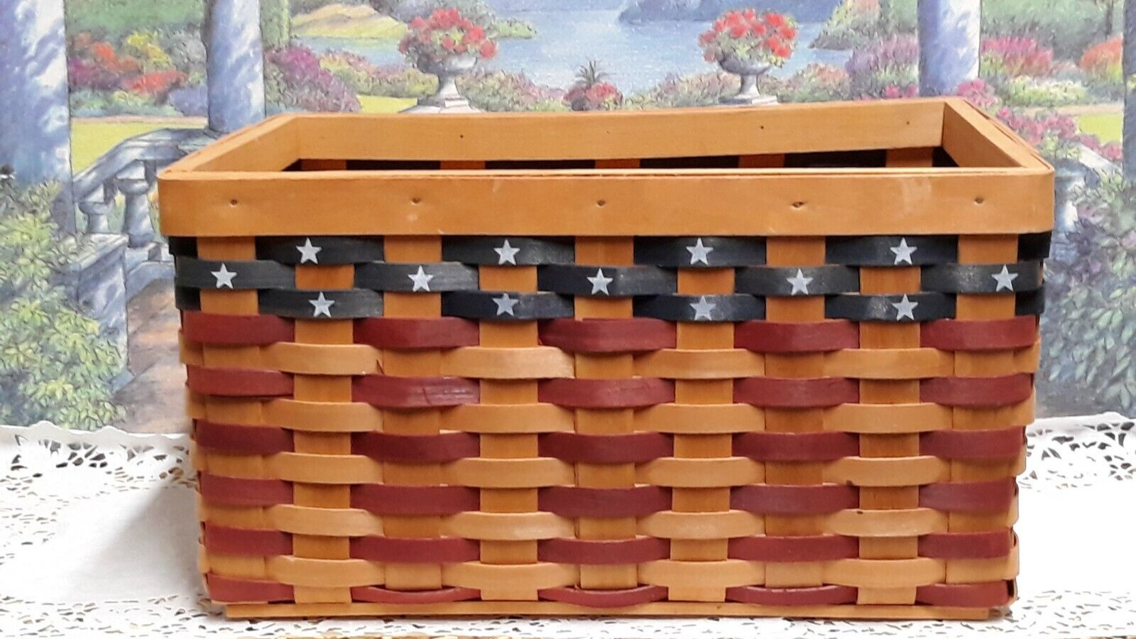 Country Woven Patriotic Stackable Set of Baskets