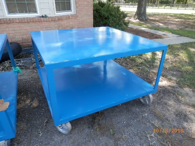 Heavy Duty Steel Tables 55" x 55" x 36" tall welding tables 10 gauge or better