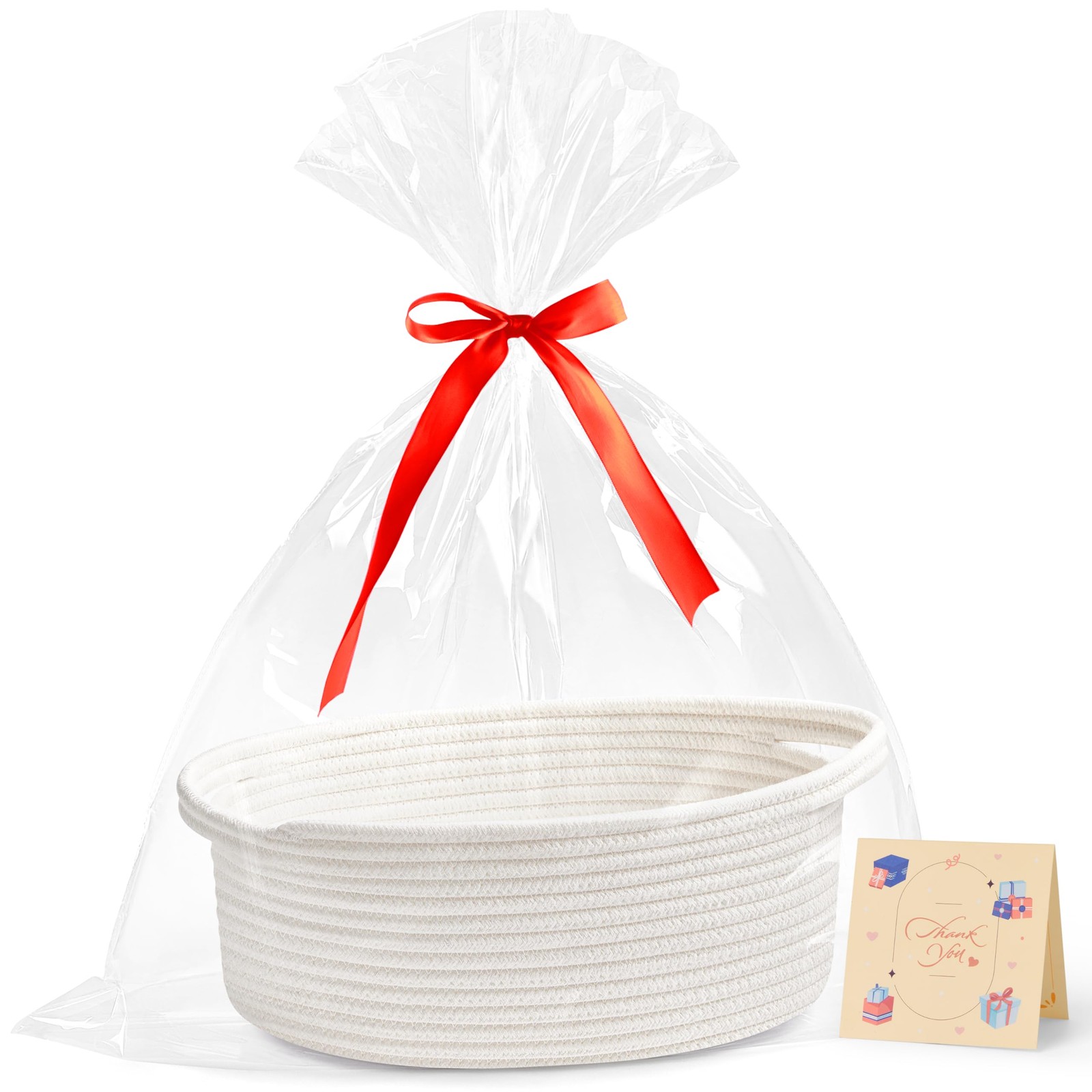 Bufims Small Woven Basket Gift For Empty ,Valentine's Day Gifts With Ribbons ...