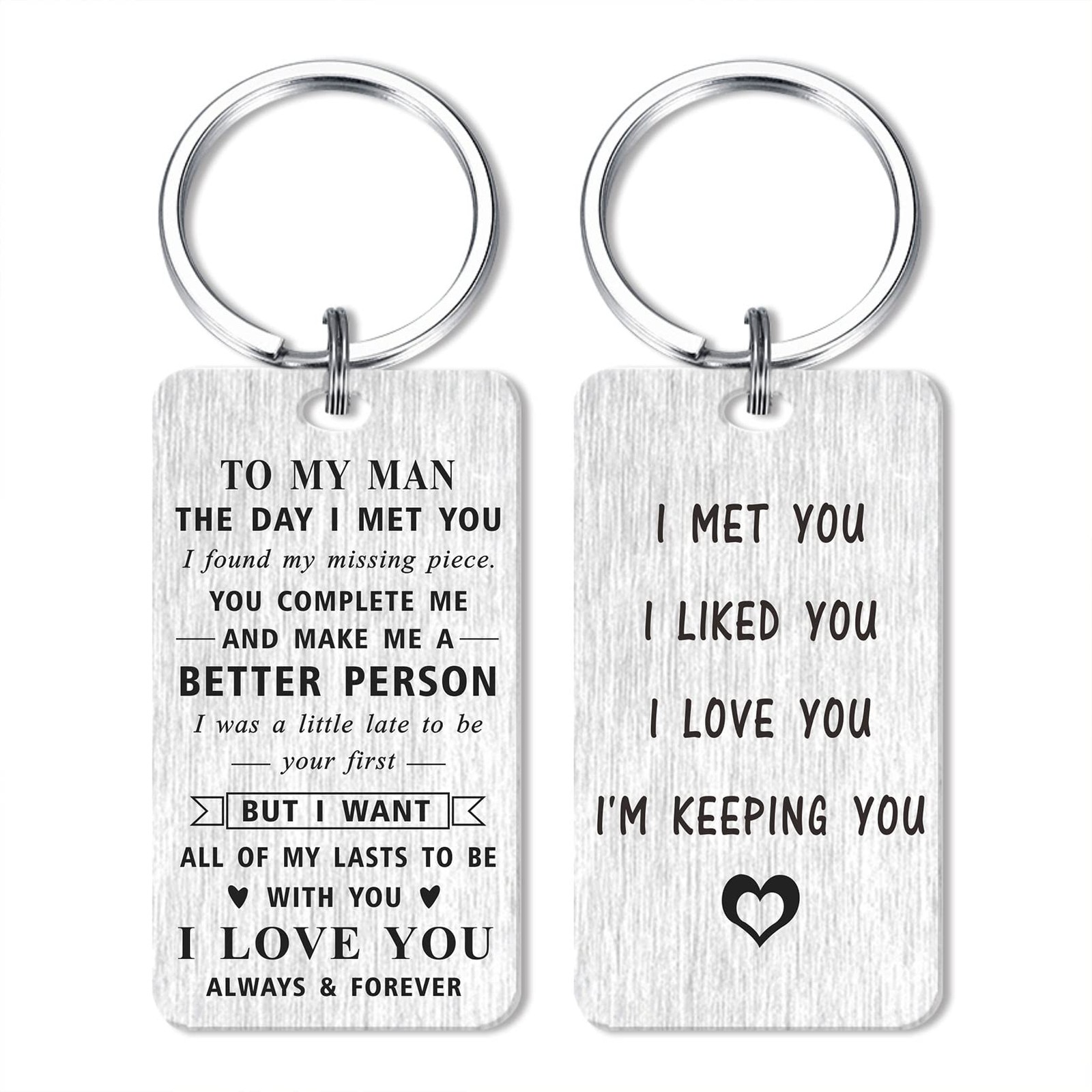 Valentines Gifts for Men, I Love You Keychain for Husband Boyfriend, Annivers...