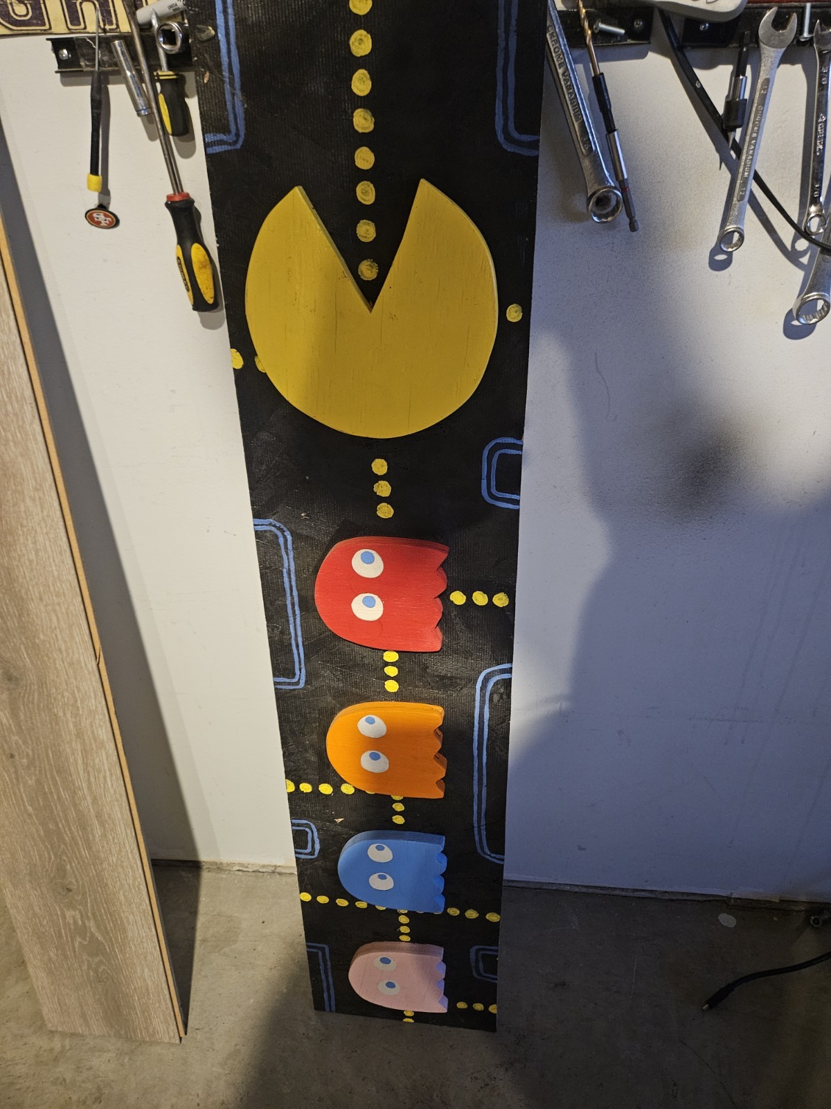 PAC MAN ARCADE GAME WOOD SIGNAGE COOL VINTAGE  ART CLASSIC RARE Great For Caves!