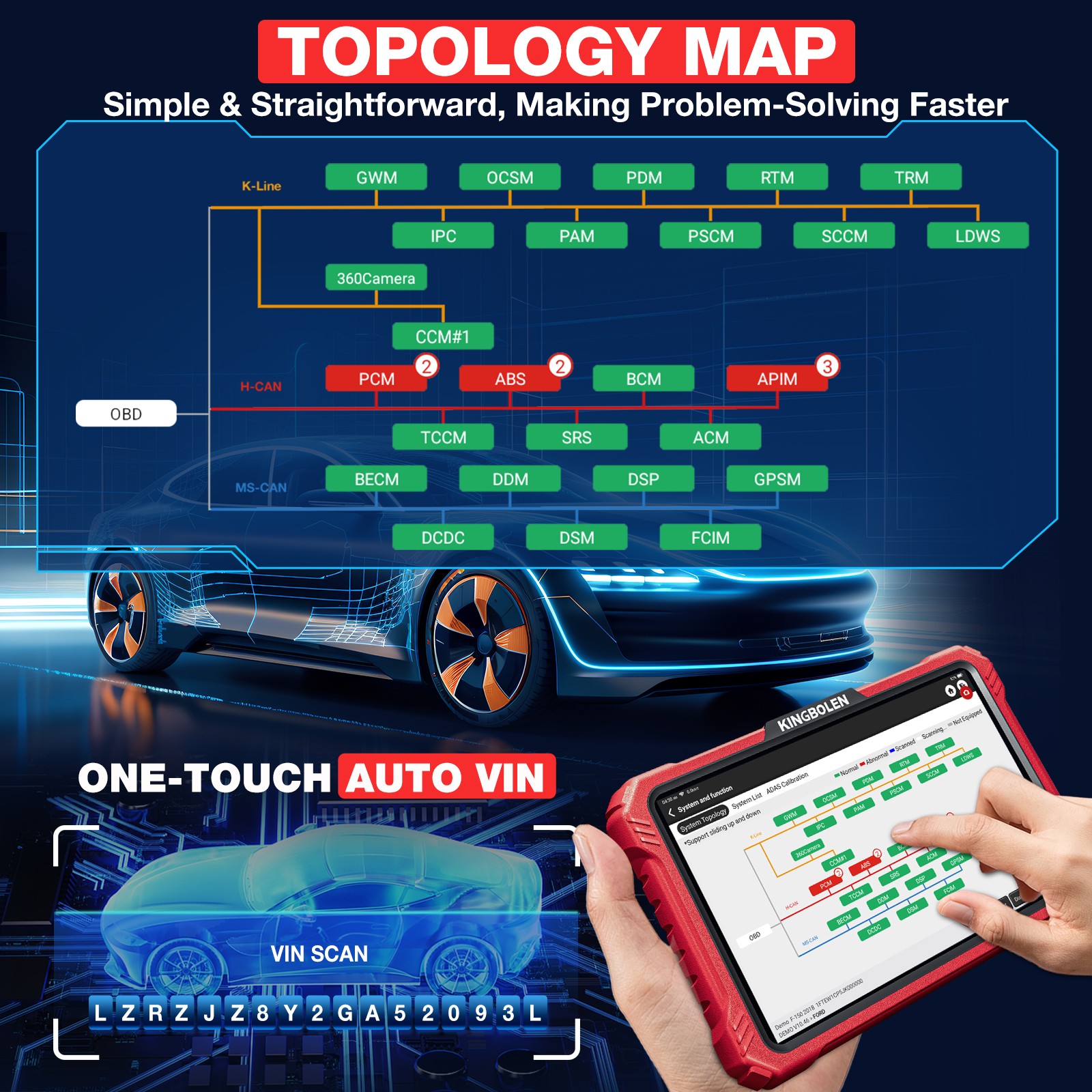 2026 Kingbolen K10 PRO Bluetooth 2 Coding Full System Diagnostic Scanner Tool