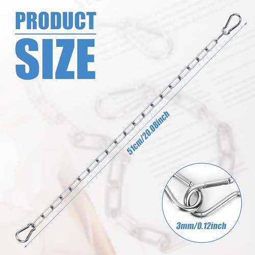 Gate Chain Lock, 20 Inch Stainless Steel Gate Link Chain Lock with Both-Ended
