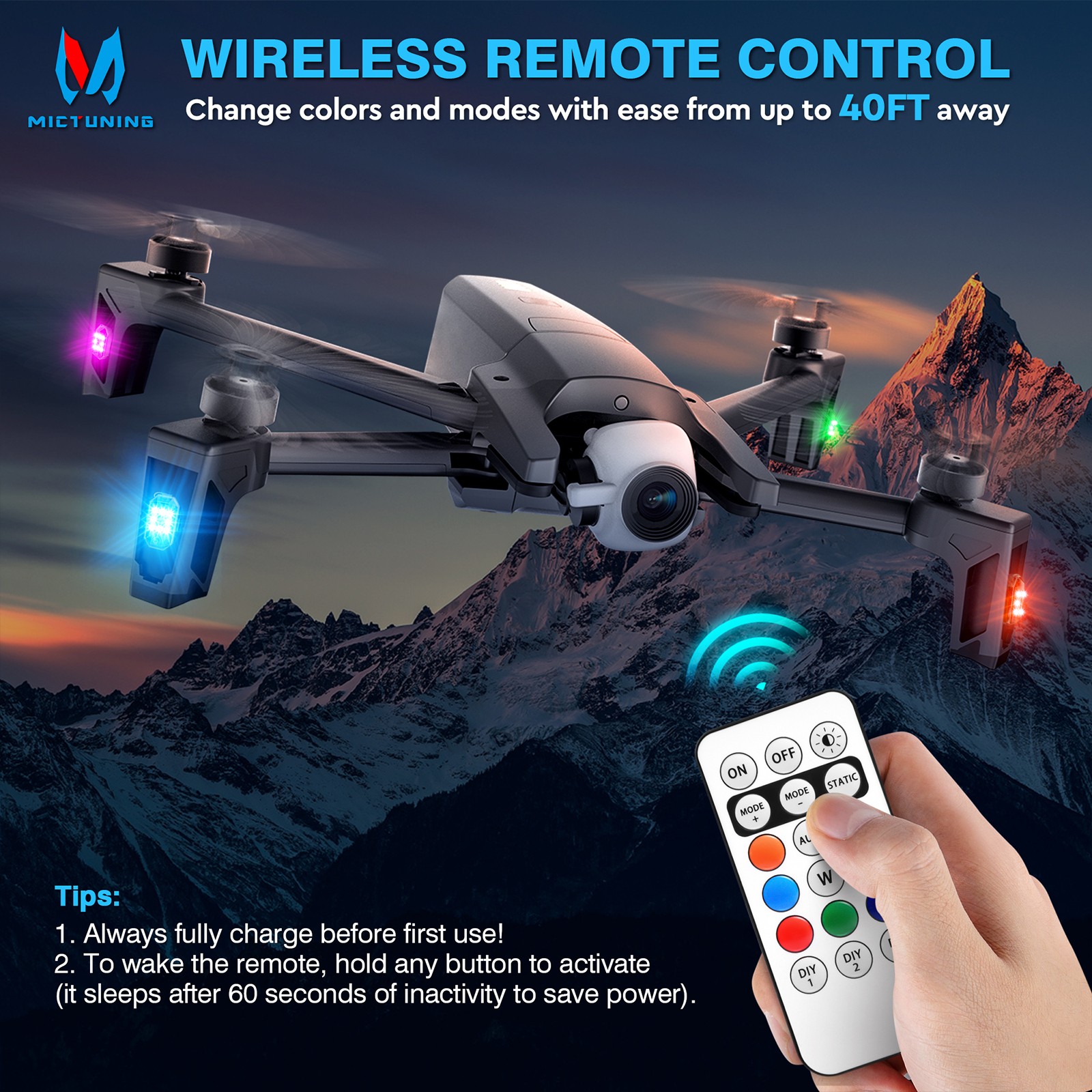8PCS Wireless LED Strobe Lights w/Remote Control Waterproof Anti-Collision Lamp