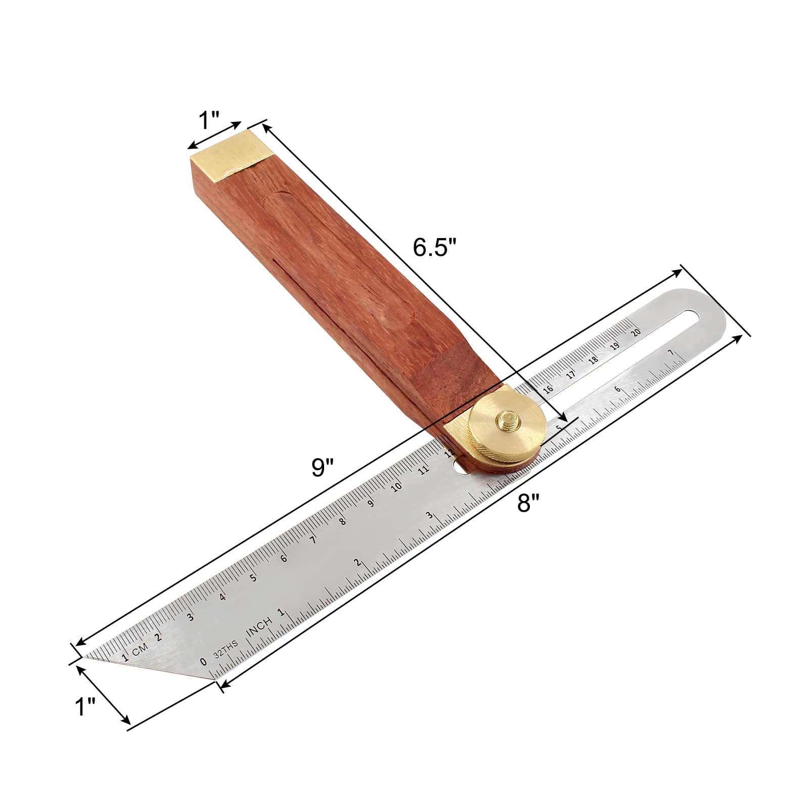 Litoexpe 9" T-Bevel Sliding Angle Ruler Protractor, Adjustable 1pcs