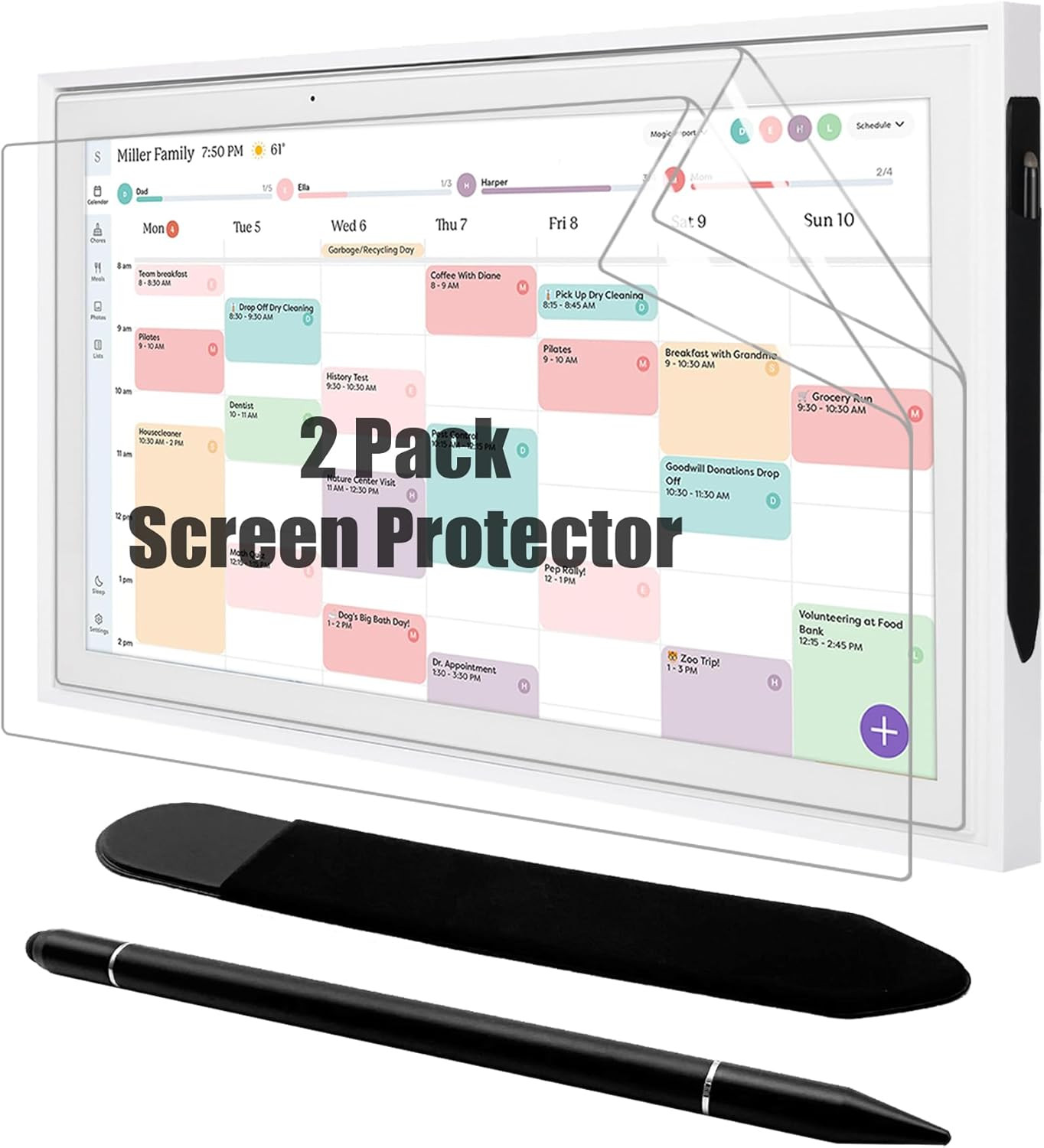 For Skylight Calendar 15 Screen Protector PET Anti Glare Stylus Pen Set
