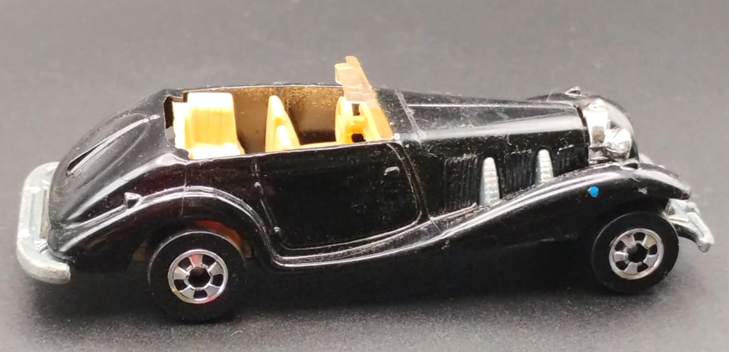 1982 Hot Wheels Rolls Royce Roadster Black (Malaysia) Top Missing