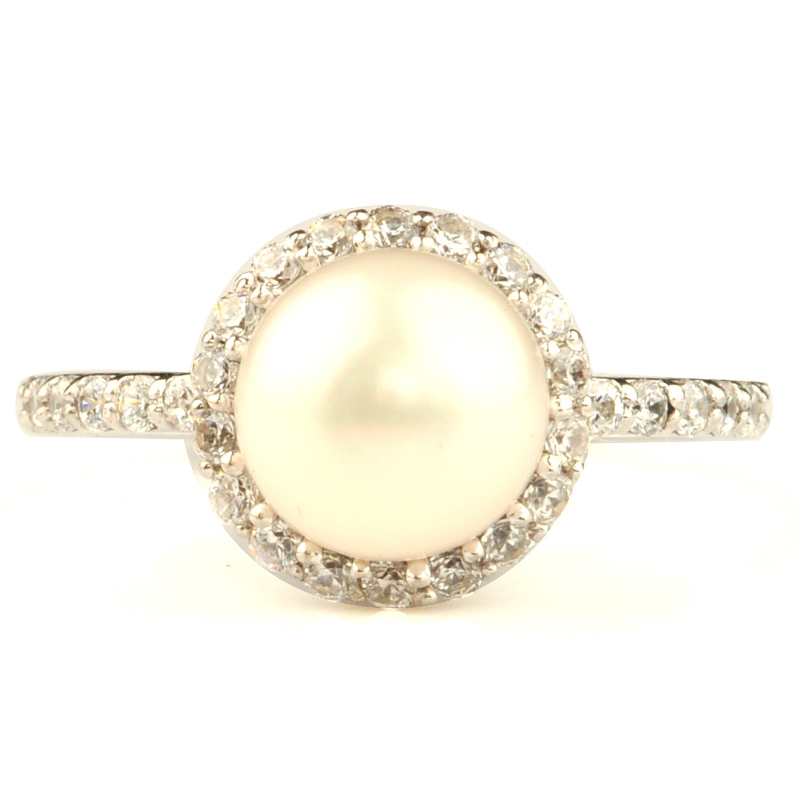 925 Silver 4.30Cts. 100% Natural Pearl Certified Diamond Ring - Tariffs Free