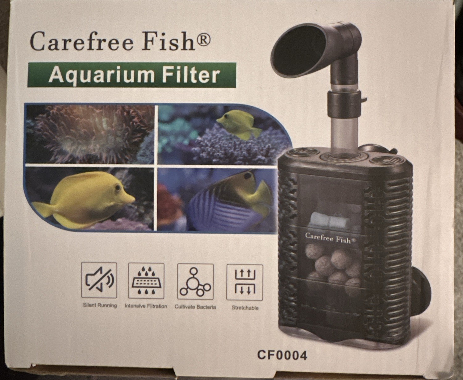 New In Box CAREFREE FISH AQUARIUM FILTER Model #CF-0004