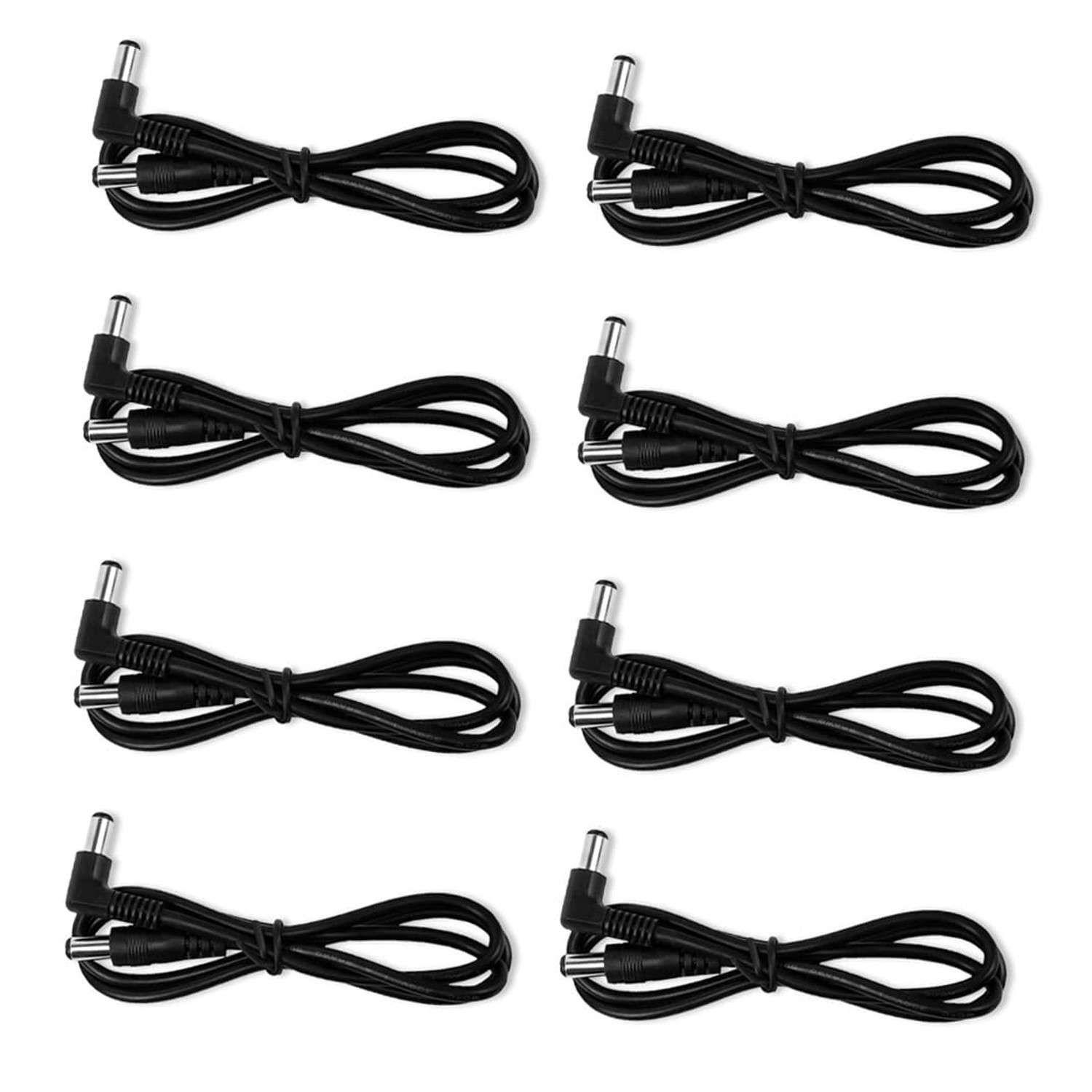 8 Pack Guitar Pedal Power DC Cable 5.5 x 2.1mm Power Supply Cord- Male to Male