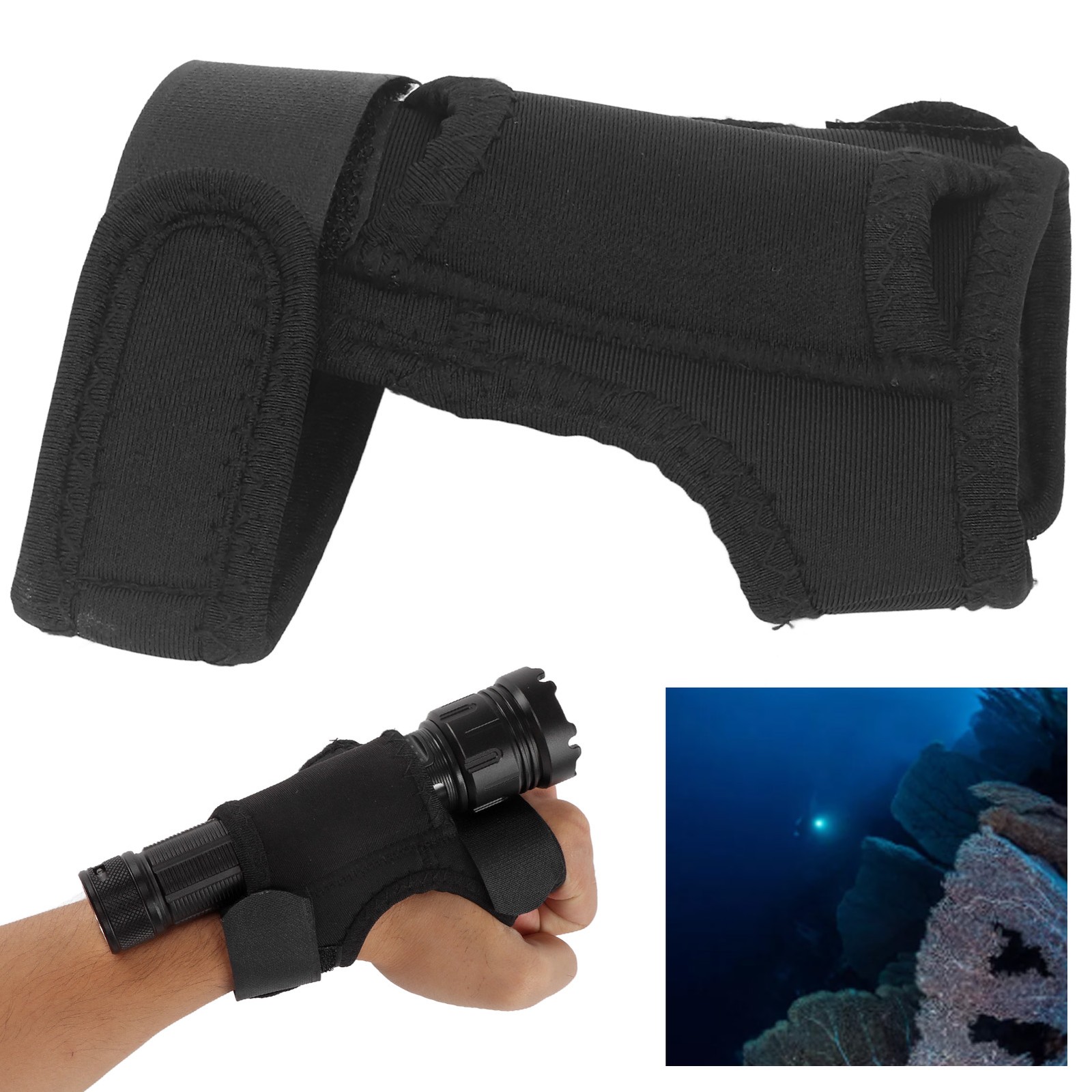 Diving Flashlight Holder Sturdy Nylon Arm Mount For Diving