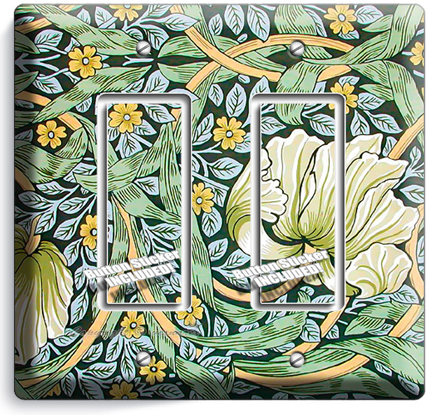 ACANTHUS LEAF FLOWER NOUVEAU ART NEW 2 GFCI LIGHT SWITCH WALL PLATE FLORAL DECOR