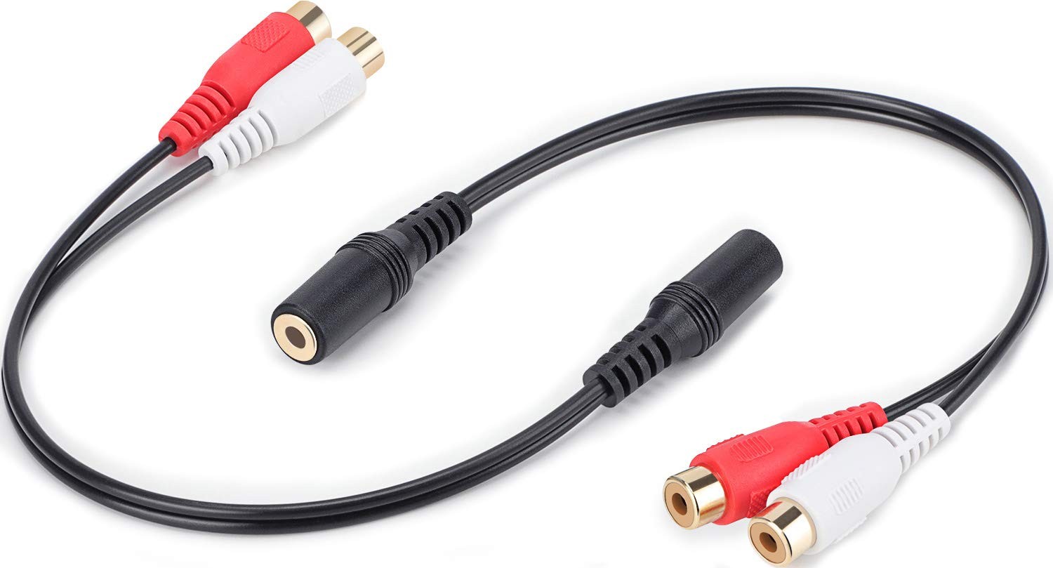 PASOW 2 Pack 3.5mm Stereo Female to Female/2 RCA Female(2 pack), Black