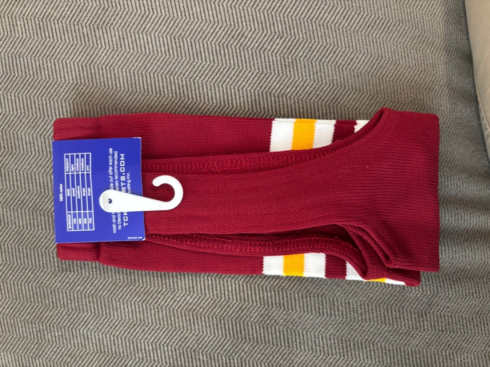 TCK Medium 200 Baseball Stirrup Socks Red White Gold Stripes