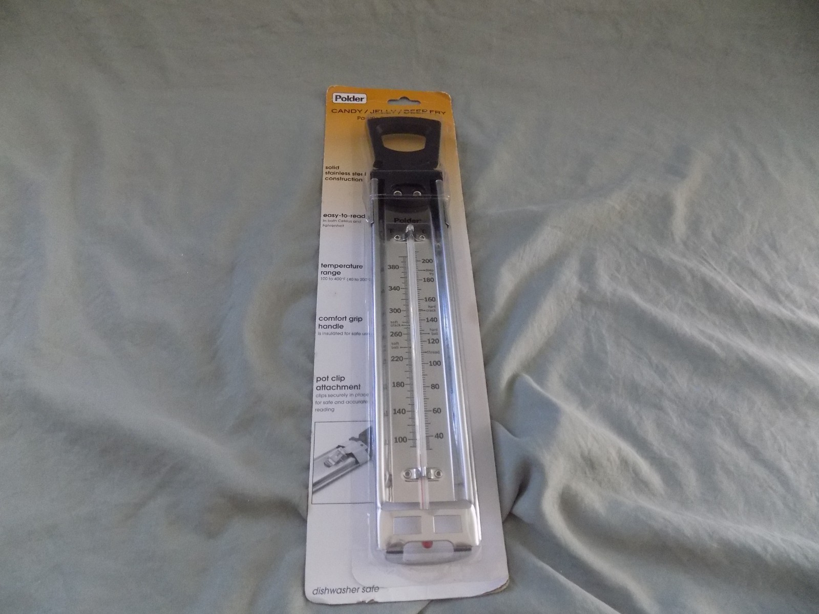 Polder Candy/Jelly/Deep Fry Paddle Thermometer With Pot Clip ~ NEW