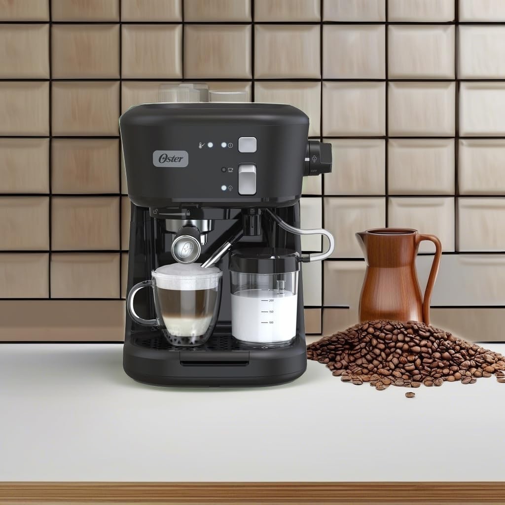 Oster black semi-automatic espresso maker BVSTEM5501B