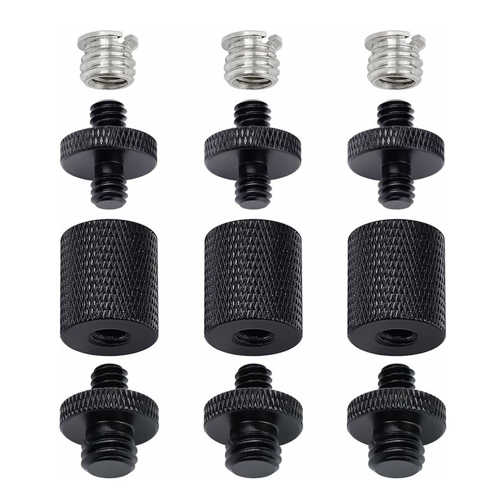 12Pcs 1/4" 3/8" Camera Screws Adapter Tripod Converter Light Stand for DSLR C611