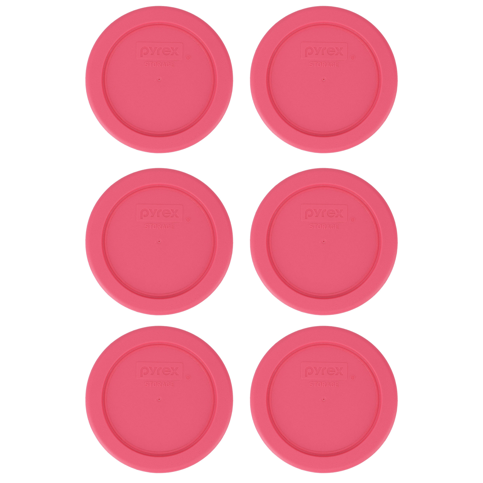 Pyrex 7202-PC 1-Cup Electric Pink Food Storage Replacement Lid Cover (6-Pack)