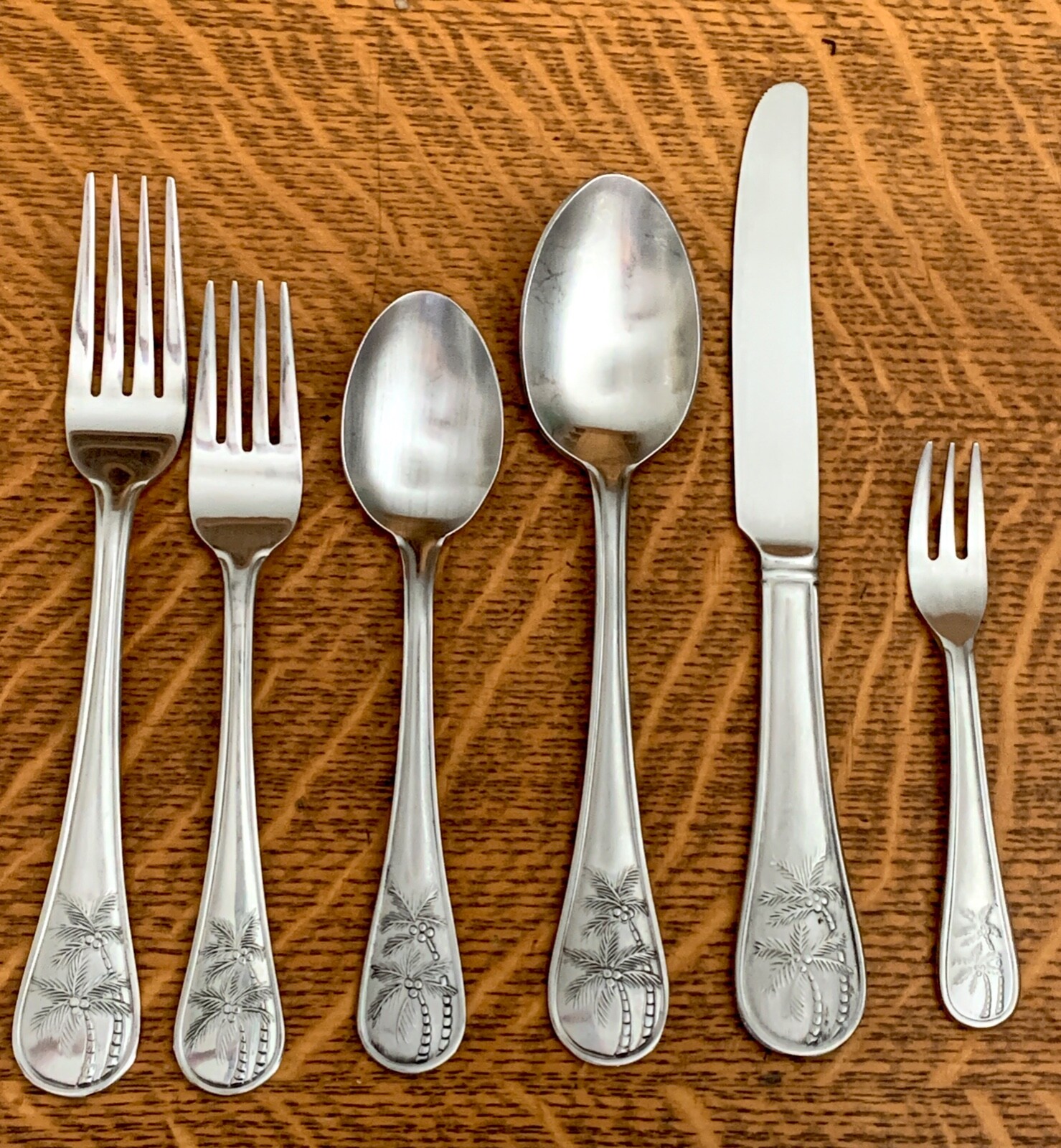 Cambridge COCONUT *PALM TREE* FLATWARE SILVERWARE - TROPICAL HAWAIIAN