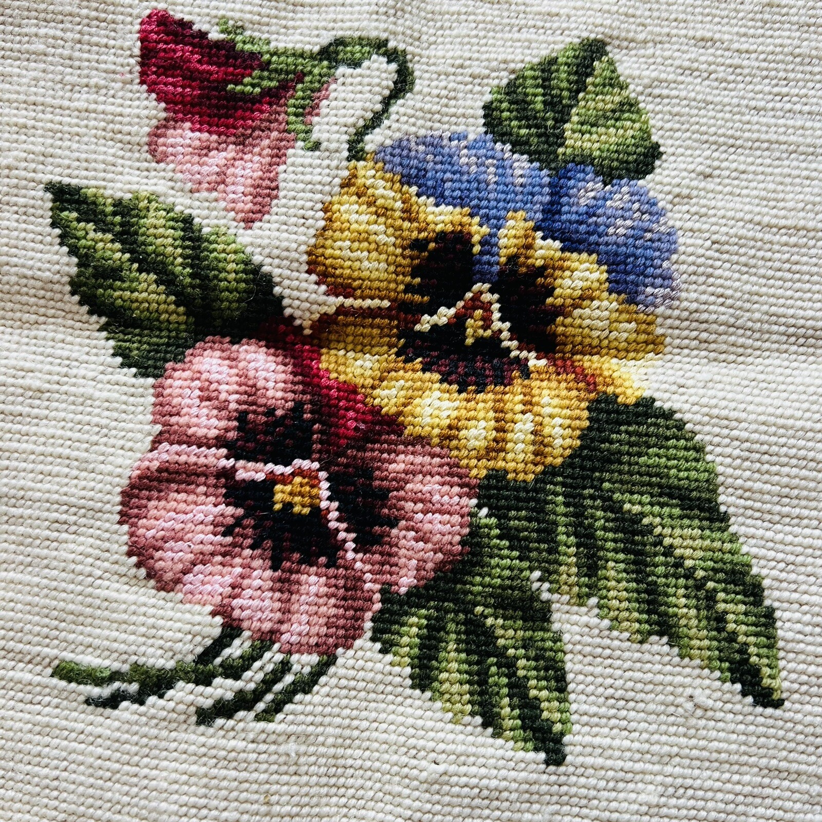 13”x13” Vintage Needlepoint Canvas.