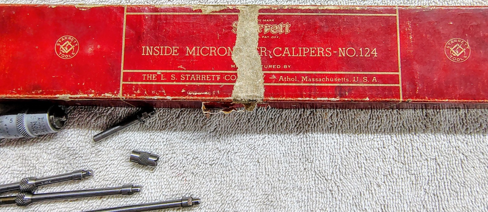 🗽 L.S. STARRETT No. 124 INSIDE MICROMETER Made In USA