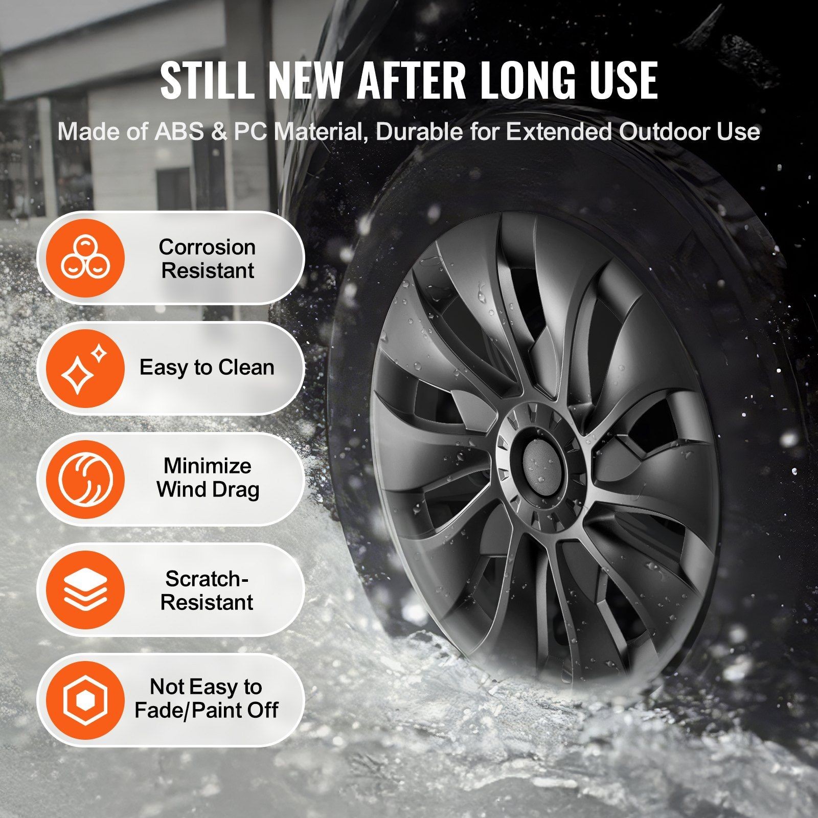 All-Season 18in Wheel Cover for Tesla Model 3 2017-2023 with Open Valve