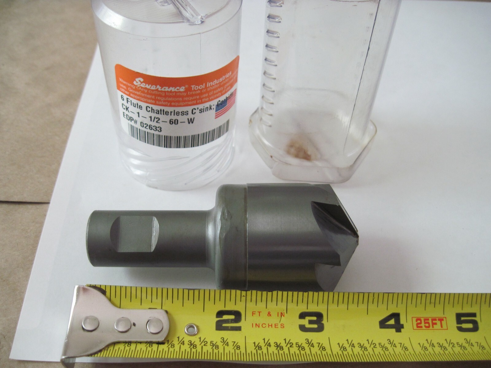 Severance Tool 1-1/2" x 3/4" Carbide Chatterless Countersink 60°/120° 6FL 02633