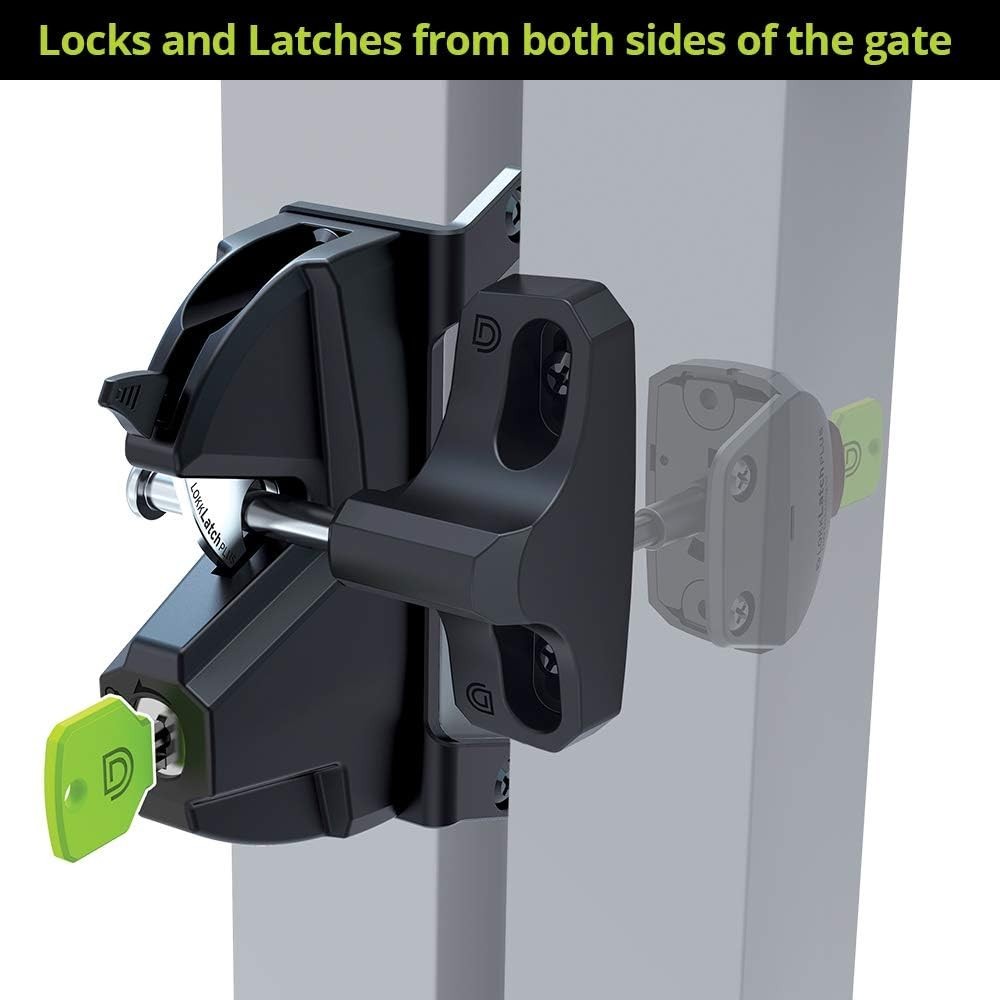 Key Lockable LokkLatch Plus - Easy-Install Privacy Gate Latch for Secure Access