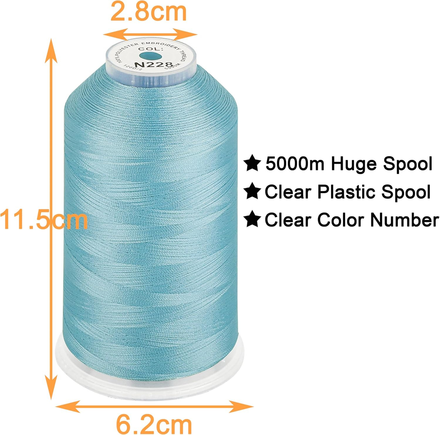 New Brothread - Single Huge Spool 5000M Each Polyester Embroidery Machine Thread