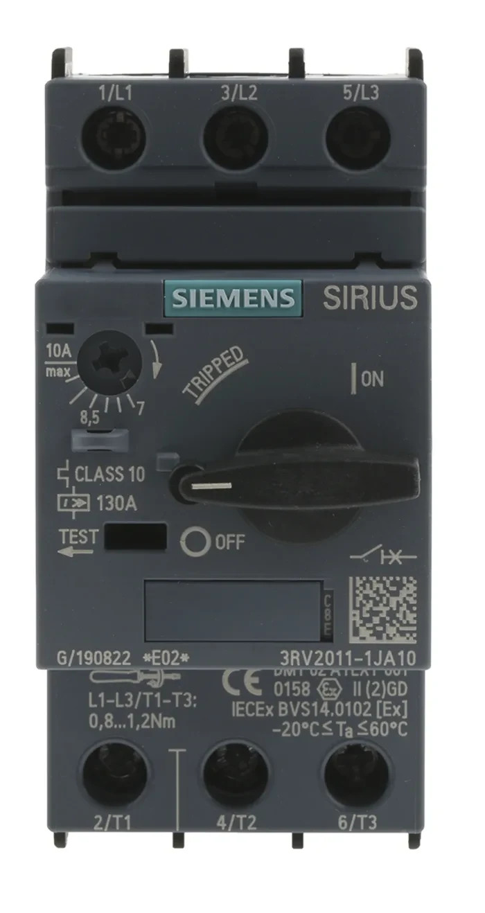 SIEMENS 3RV2011-1JA10  3P, 6 kA, 690 V Original Brand New 2-4 Days Delivery