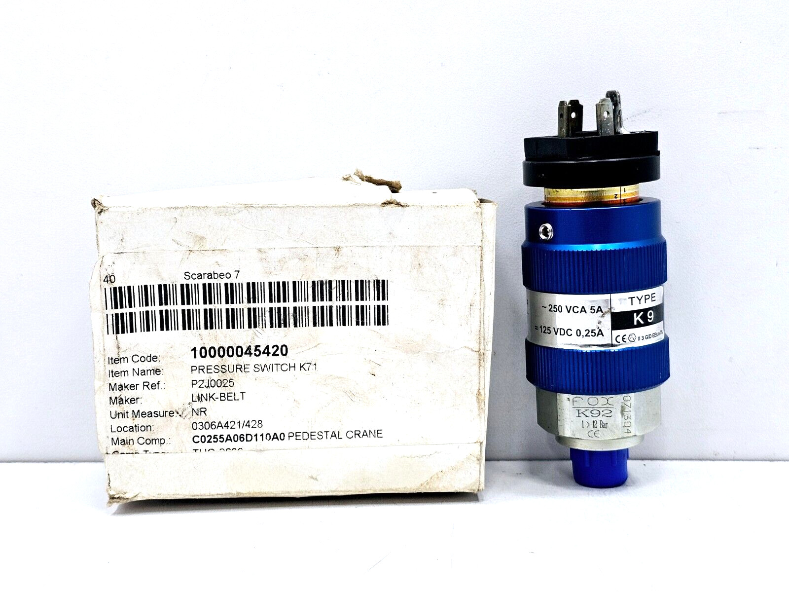 K9 FOX ELECTROMECHANICAL PRESSURE SWITCH K92